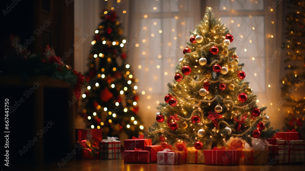 Christmas Tree A Festive Display of Illuminated Decor and Gifts