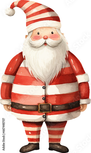 christmas santa claus in red suitinstant, in the style of watercolor