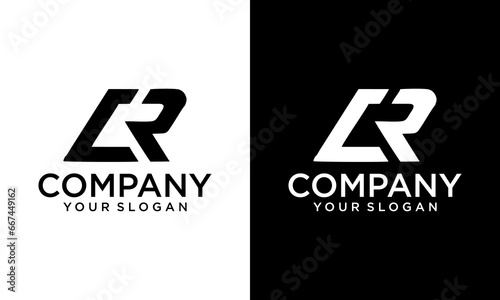 CR or RC C R abstract monogram lettermark logo vector template