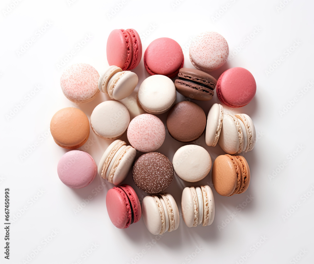 Obraz premium colorful macarons, generative ai