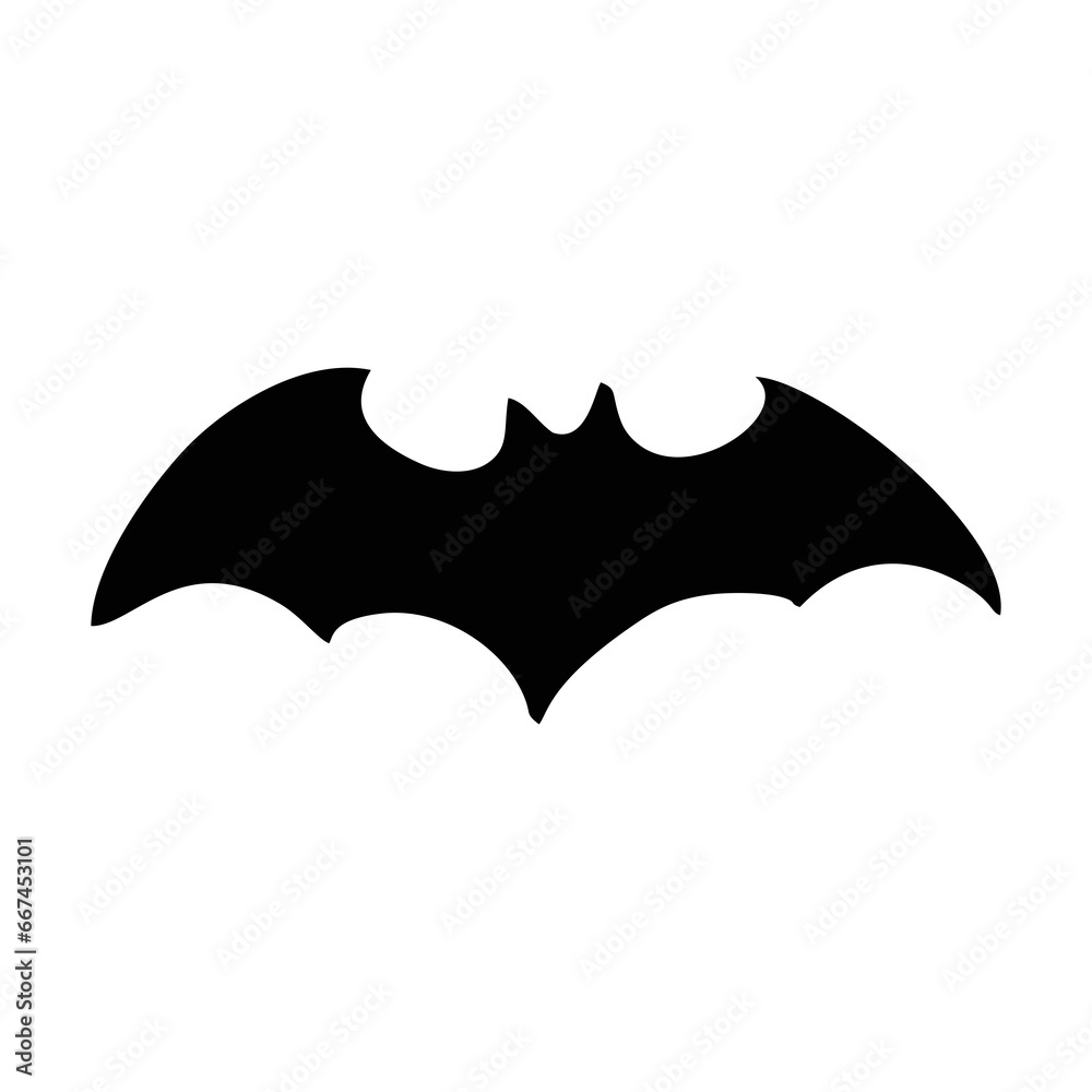 Silhouette Bat. Scary Bat Halloween. Spooky Bat