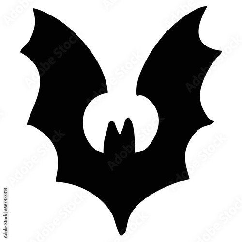 Silhouette Bat. Scary Bat Halloween. Spooky Bat