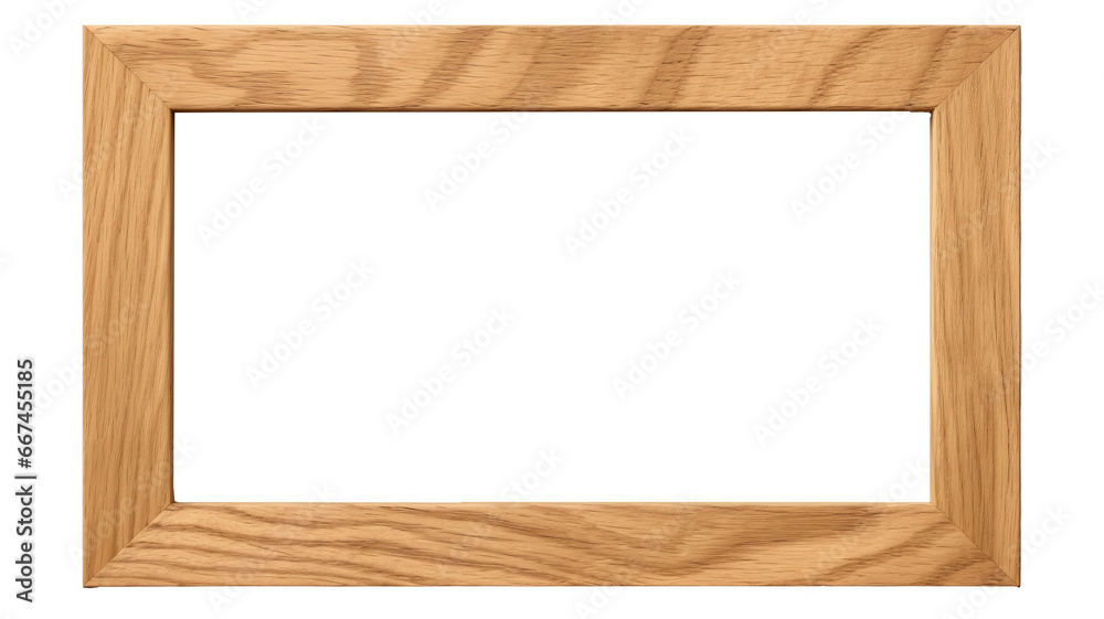 Blank wooden frame mockup, transparent background, oak wood.generative ai Blank wooden frame mockup, transparent background, oak wood.generative ai