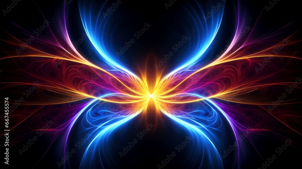 Abstract multicolor neon glowing line, Technology background Abstract multicolor neon glowing line, Technology background