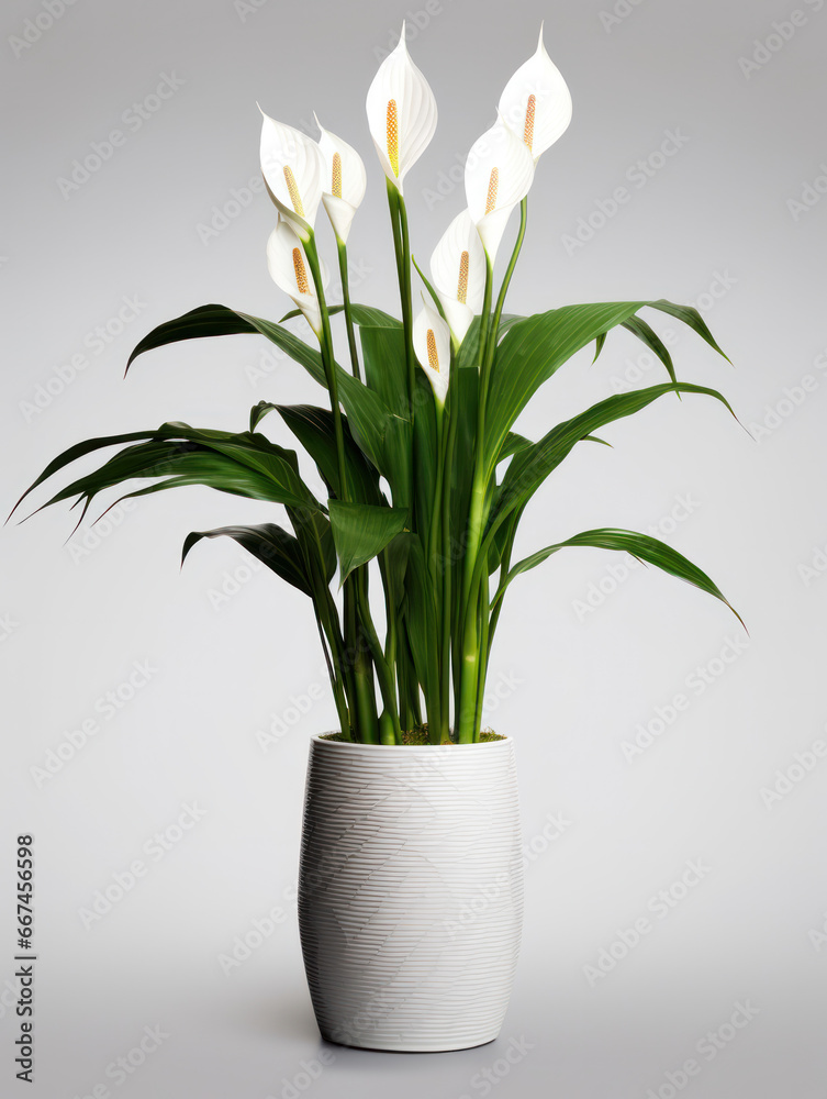 Peace Lily (Spathiphyllum) Studio Shot Isolated on Clear Background, Generative AI Peace Lily (Spathiphyllum) Studio Shot Isolated on Clear Background, Generative AI