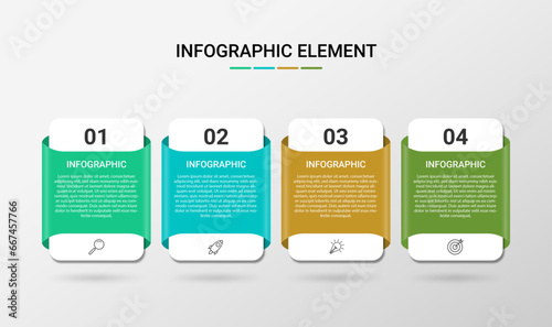 Modern business infographic template with 4 options, Infographics Template.