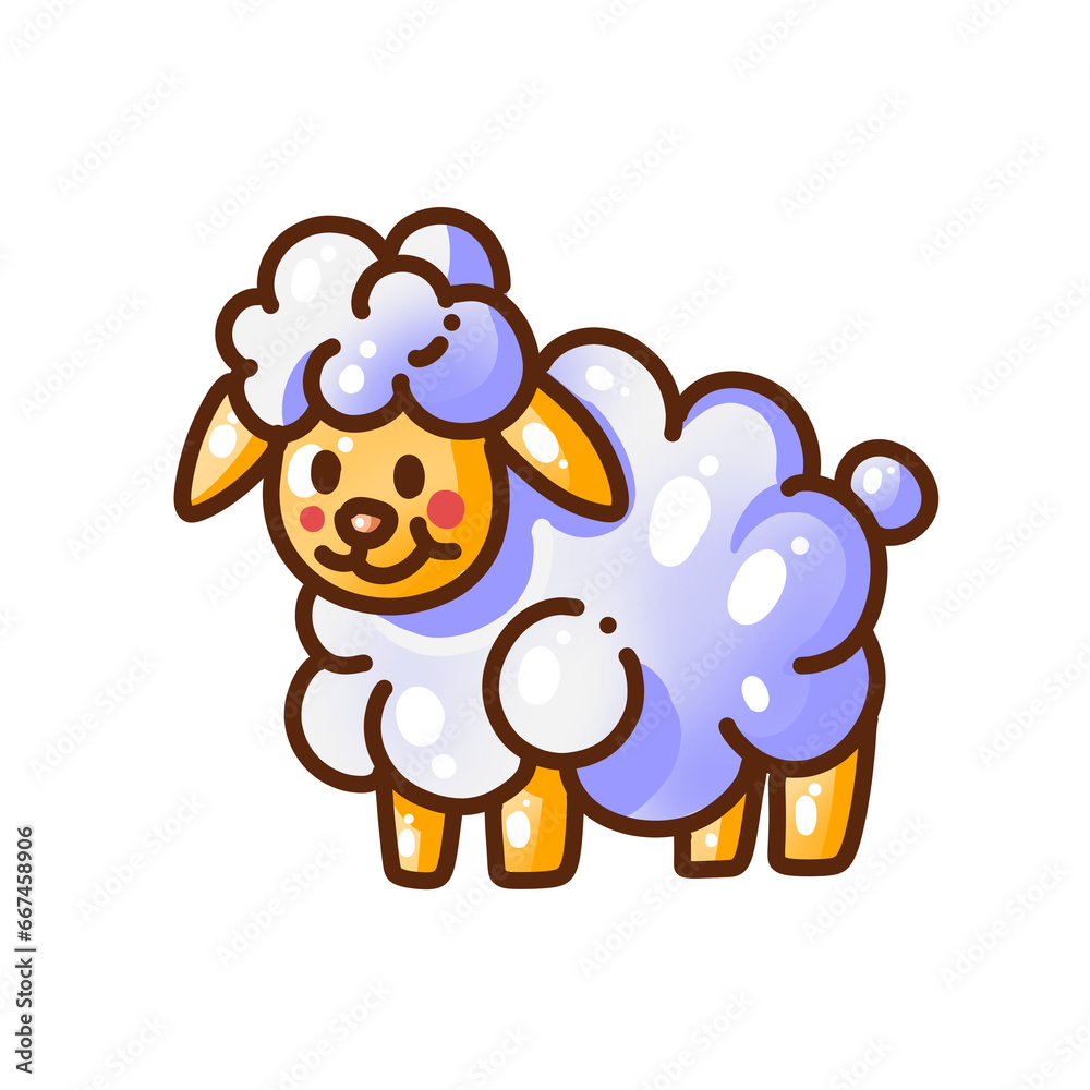 Fototapeta premium sheep cartoon isolated png transparent background