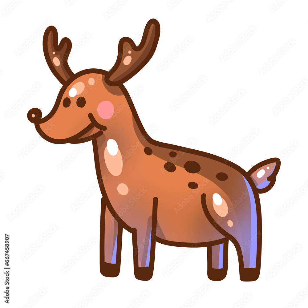 Fototapeta premium deer cartoon isolated png transparent background