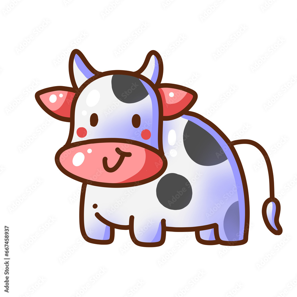 Fototapeta premium cow cartoon isolated png transparent background