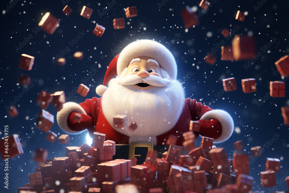 Obraz premium Santa cartoon.