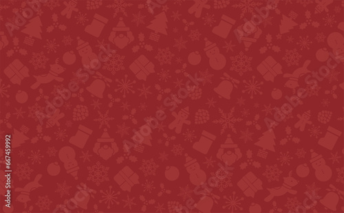 クリスマス柄のシンプルポップでかわいい幾何学パターンの背景素材_赤