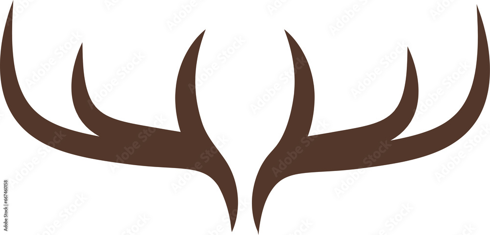 Naklejka premium Digital png illustration of brown antlers on transparent background