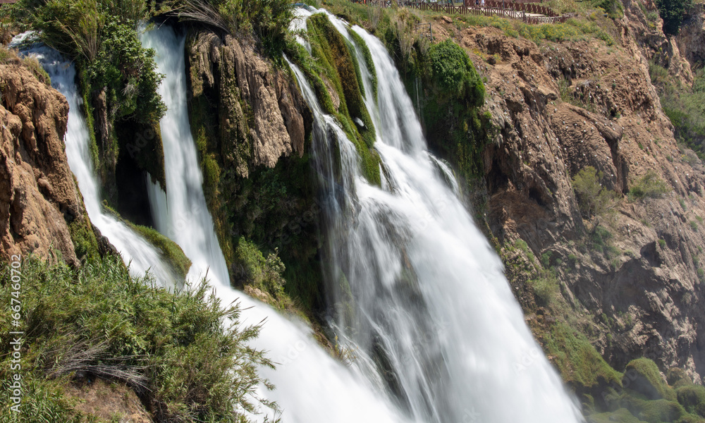 Big waterfall from the mountain in nature Big waterfall from the mountain in nature