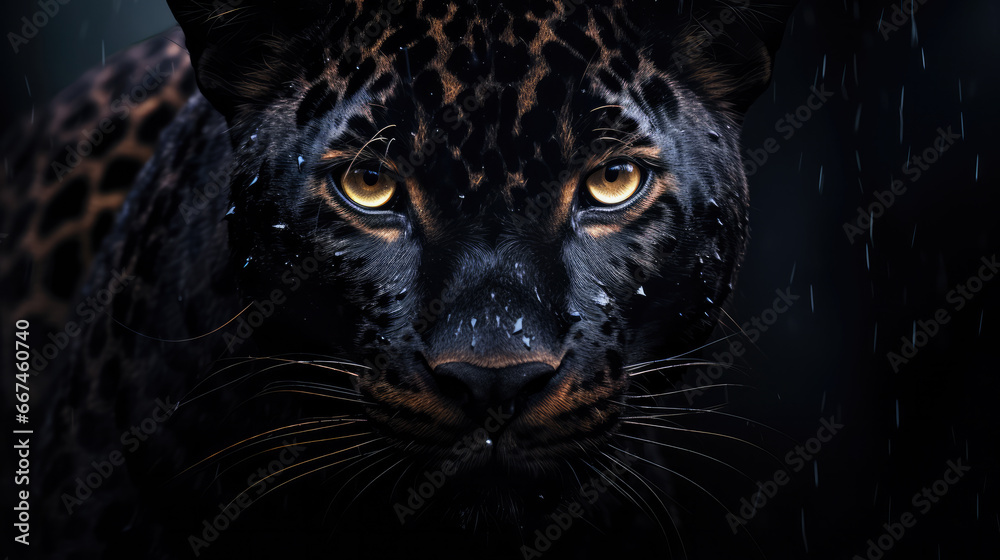 Black Leopard Portrait