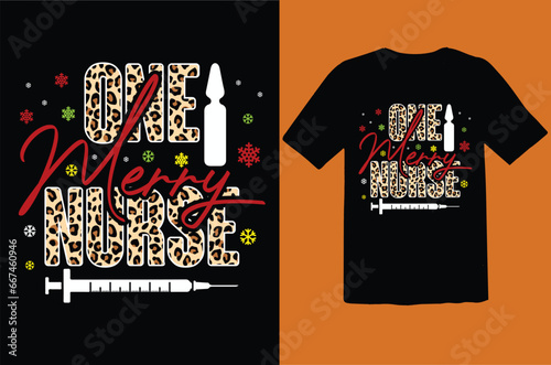 Christmas t shirt design for nurse