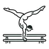 icon of a gymnast executing a flawless handstand on parallel bars