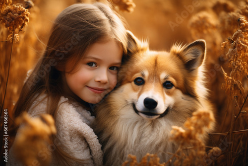 child with dog