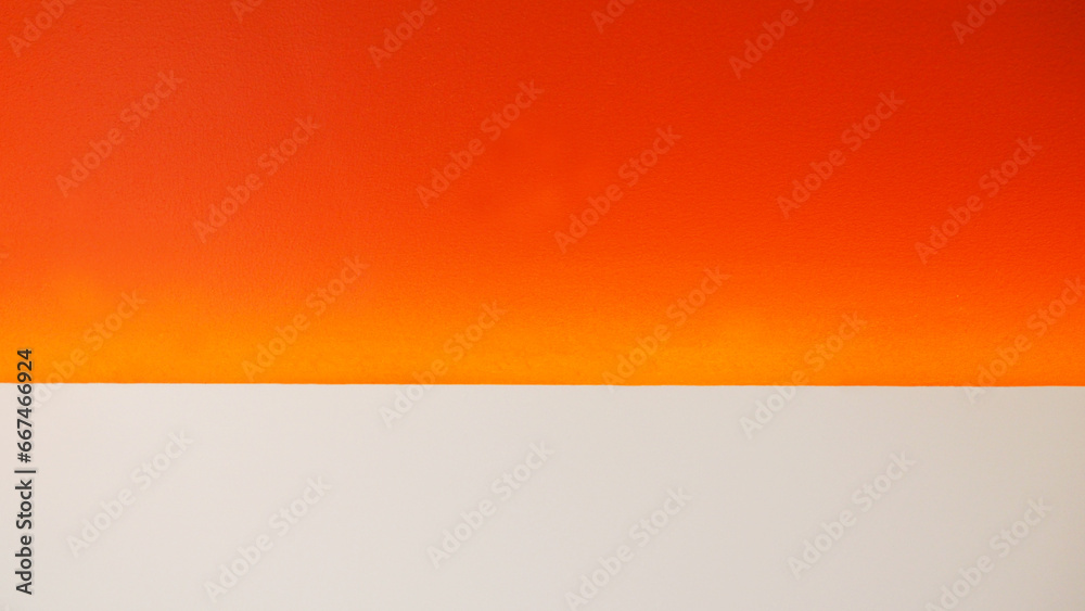 picture shot from wall, Abstract of the trichrome geometric of orange, yellow and gray texture Background