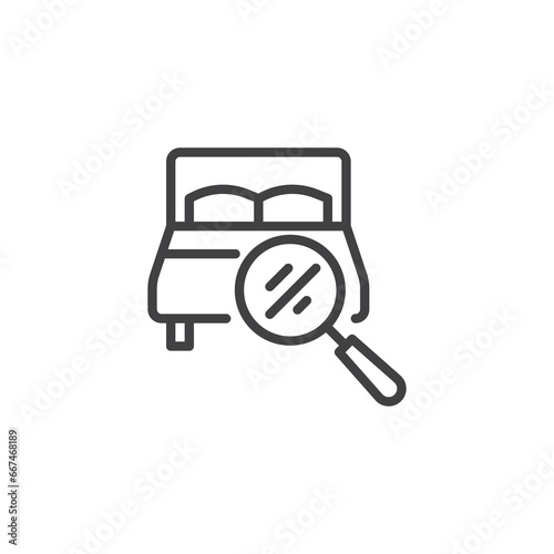 Hotel room inspection line icon
