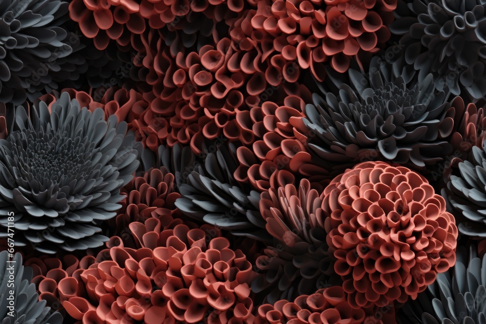 Black corals. Seamless pattern