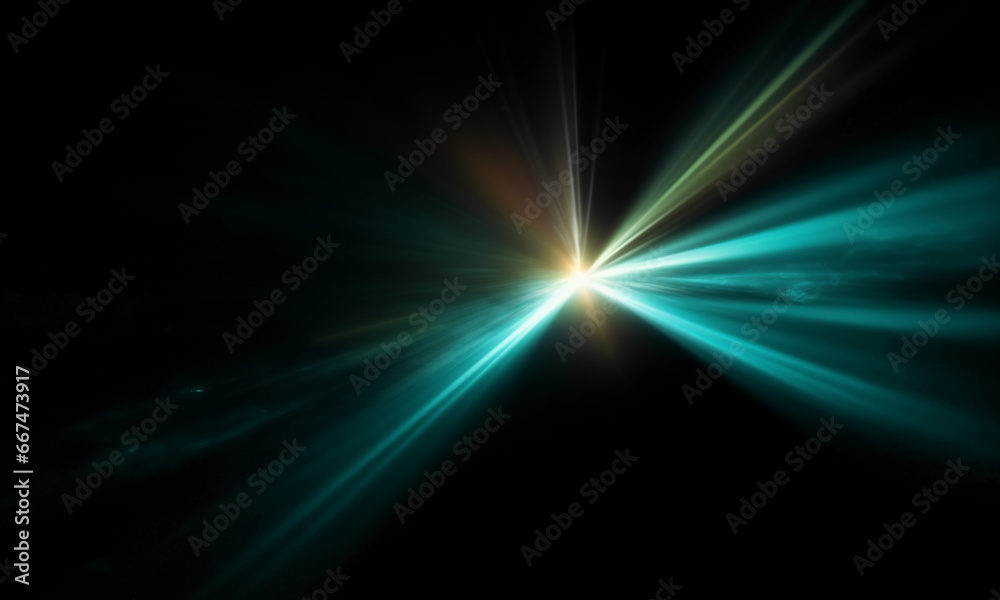 Obraz premium Beautiful light flares. Glowing streaks on dark background