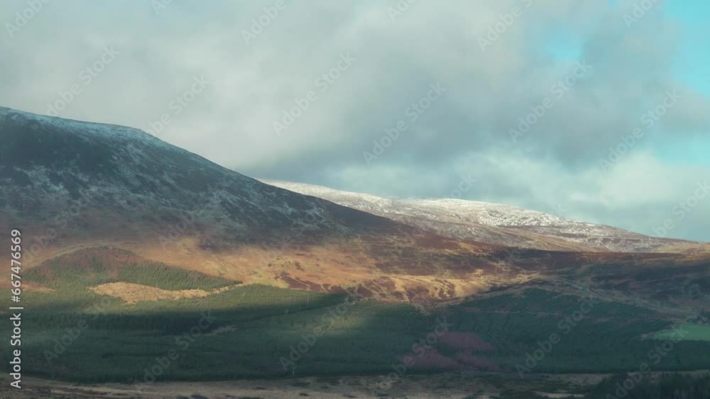 Comeragh Mountains Waterford winter scene late evening sunshine on snow covered hills Comeragh Mountains Waterford winter scene late evening sunshine on snow covered hills