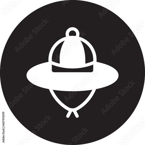 explorer hat glyph icon