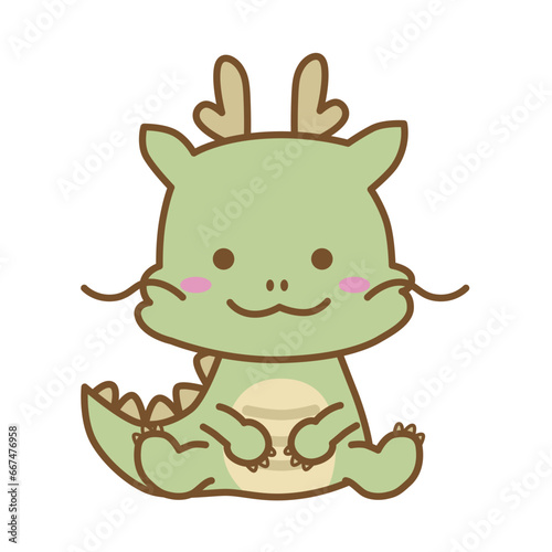かわいい辰のイラスト 主線あり