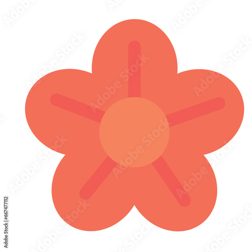 red flower isolated design element