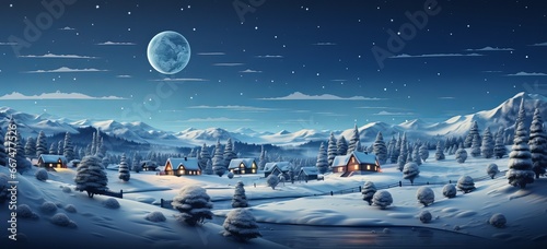 winter landscape with mountains and snow 