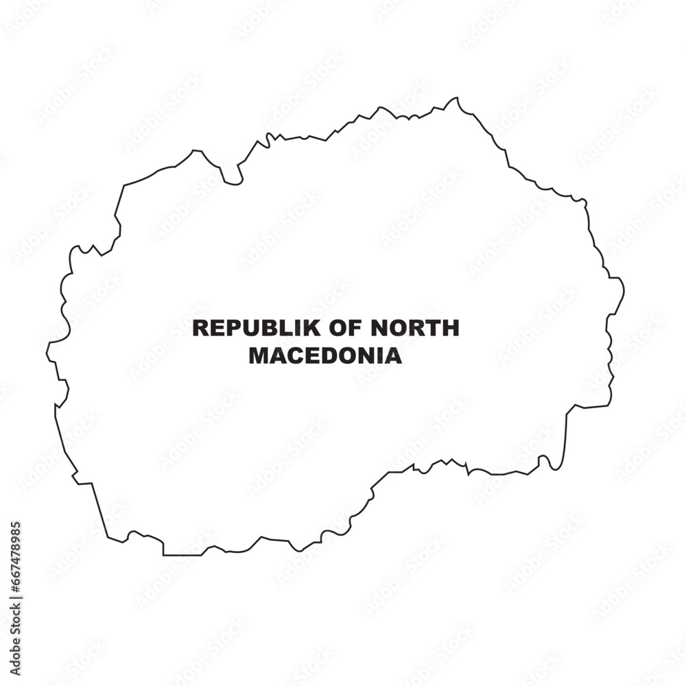 Map of republic of north macedonia icon