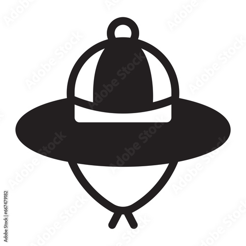 explorer hat glyph icon