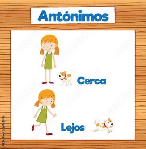 Spanish Language Education: Near and Far Picture Word Card