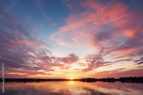 Panorama sunset sky realistic © wendi