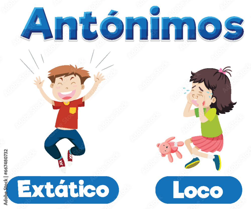 Education Antonyms: Happy and Sad in Spanish Language means happy and sad Education Antonyms: Happy and Sad in Spanish Language means happy and sad