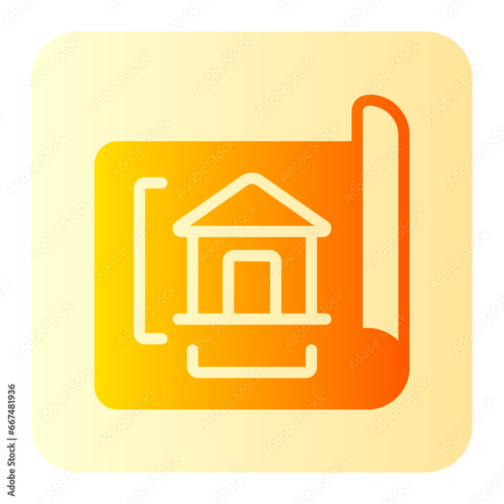 house sketch gradient icon house sketch gradient icon