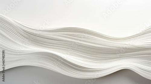  an abstract white background with wavy lines on the surface of the paper. generative ai