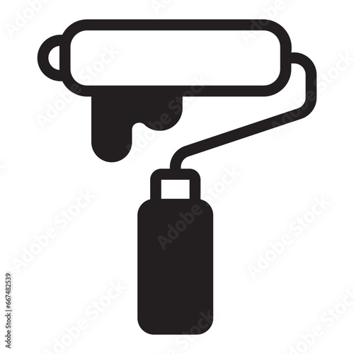 paint roll glyph icon