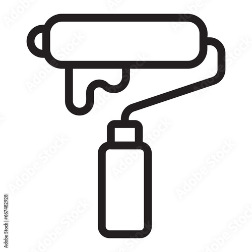 paint roll line icon