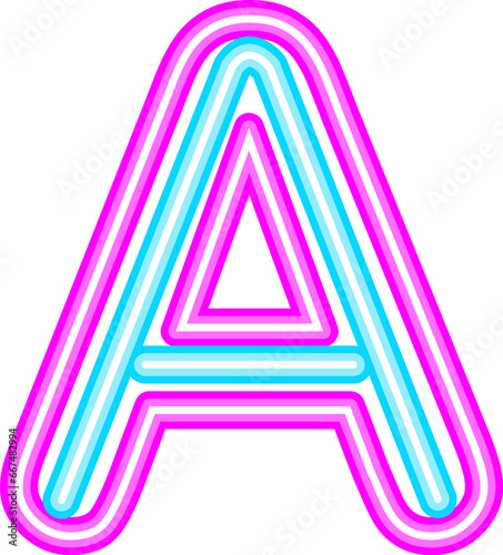 Neon Sign Alphabet A