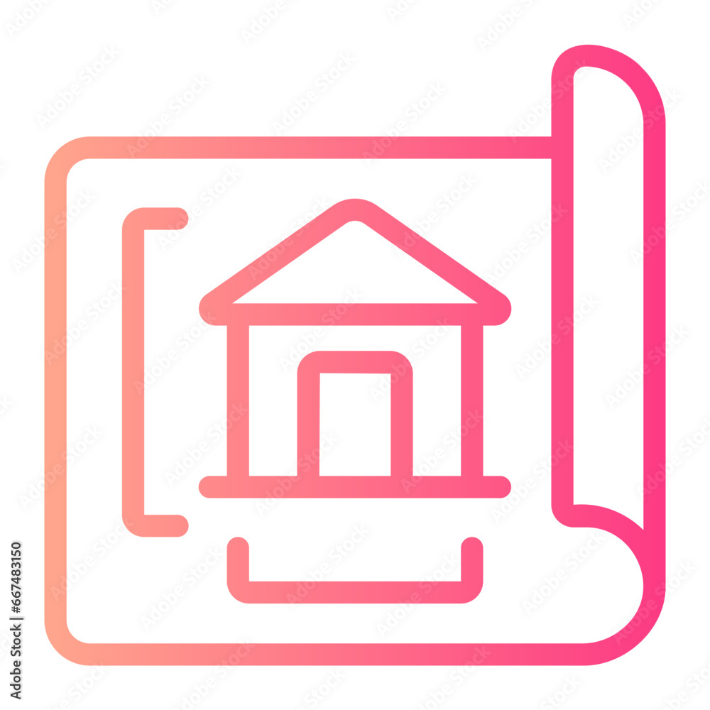 house sketch gradient icon house sketch gradient icon