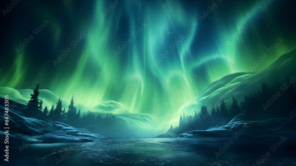 graceful and beautiful lines of the auroras as they move across the sky
