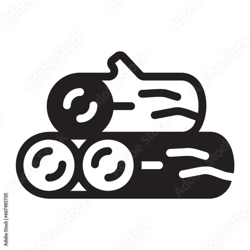 firewood glyph icon