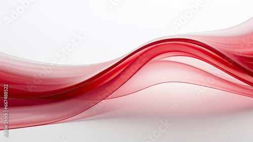  a red wave of liquid on a white background with room for text. generative ai