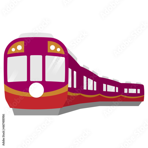 カーブを曲がる列車