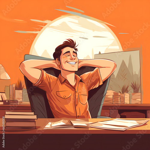 relaxed businessman at the desk
