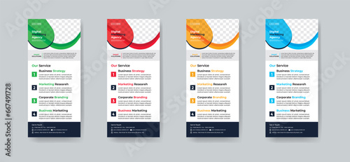 Modern creative corporate business dl flyer or rack card layout concept background flyer brochure cover template for grow up your business to the next level