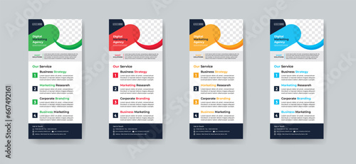 Modern creative corporate business dl flyer or rack card layout concept background flyer brochure cover template for grow up your business to the next level