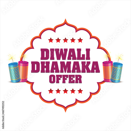 Diwali dhamaka offer vector for graphic design, web banner, banner design (English Translation : Diwali Blast Offer)