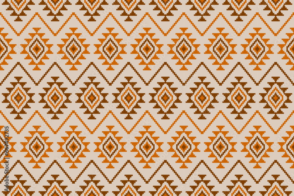 Ethnic Aztec pattern art. Geometric seamless pattern in tribal, folk embroidery, and Mexican style. Design for background, wallpaper, vector illustration, textile, fabric, clothing, carpet.